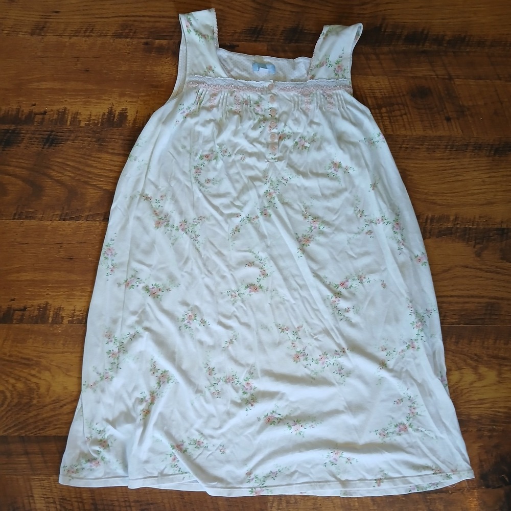 Celestial Dreams Nightgown XL Dainty Floral Comfy Cottage Country Sleeveless
